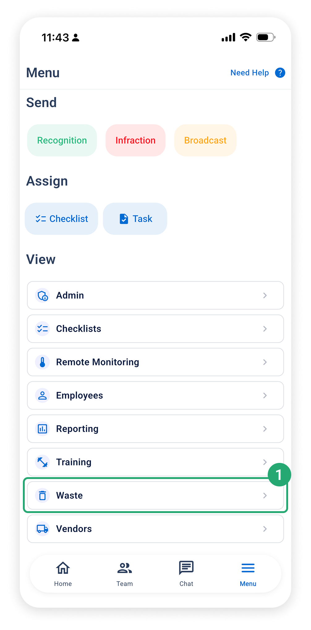 Submit Waste from Calendar View (Mobile)_ Step 1.png